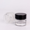 hot sale 10g round empty glass cream jar with black lid cosmetic refillable empty glass container